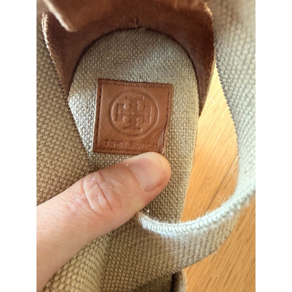 Tory Burch Women's Size 7.5 ‘Natanya’ Linen Blend Cork Espadrille Wedges - Picture 4 of 9